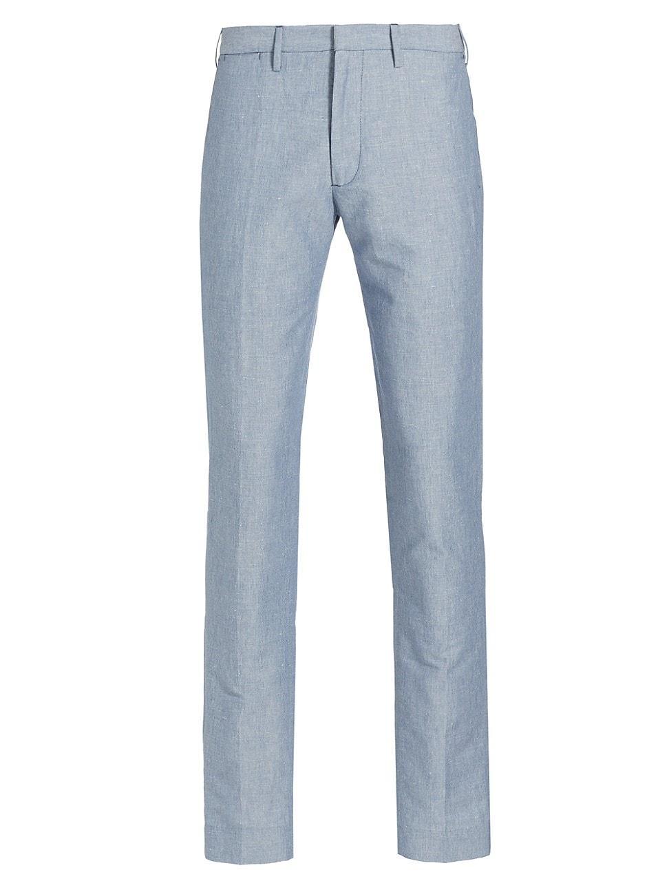 Slim-Fit Chambray Trousers Product Image