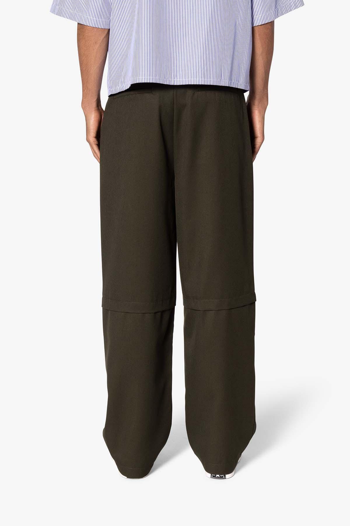 Brushed Twill Layered Pants - Olive Product Image