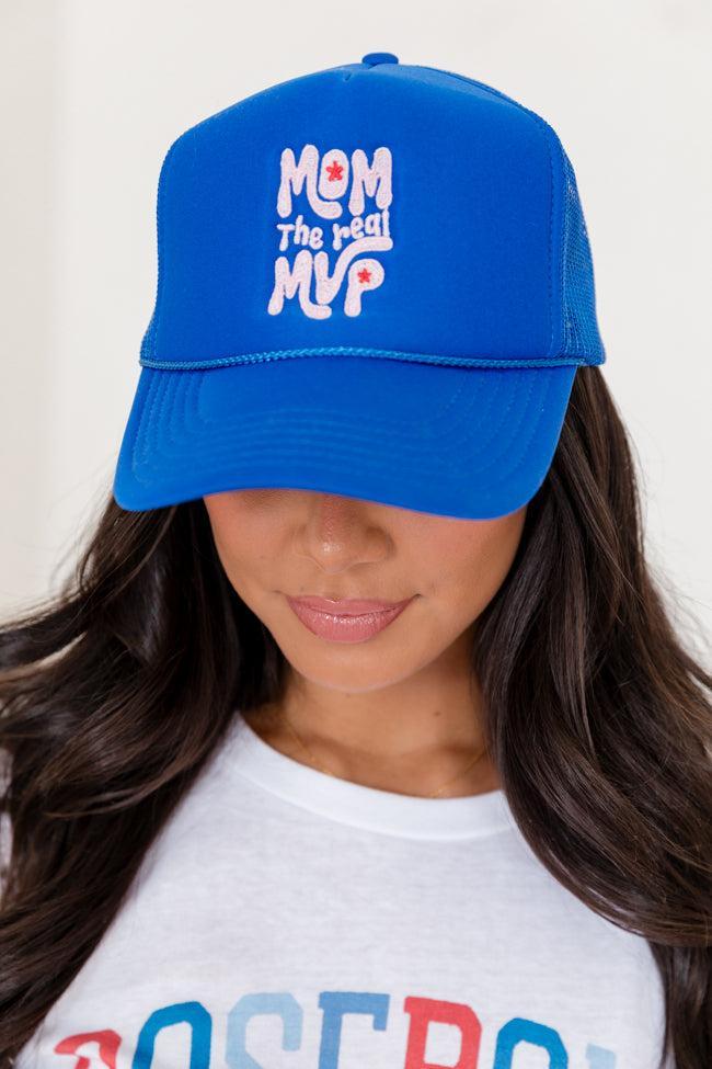 Mom The Real MVP Blue Trucker Hat FINAL SALE Product Image