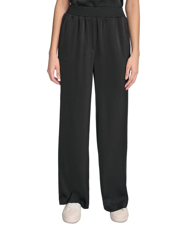 Calvin Klein Womens Pull-On Wide-Leg Pants Product Image