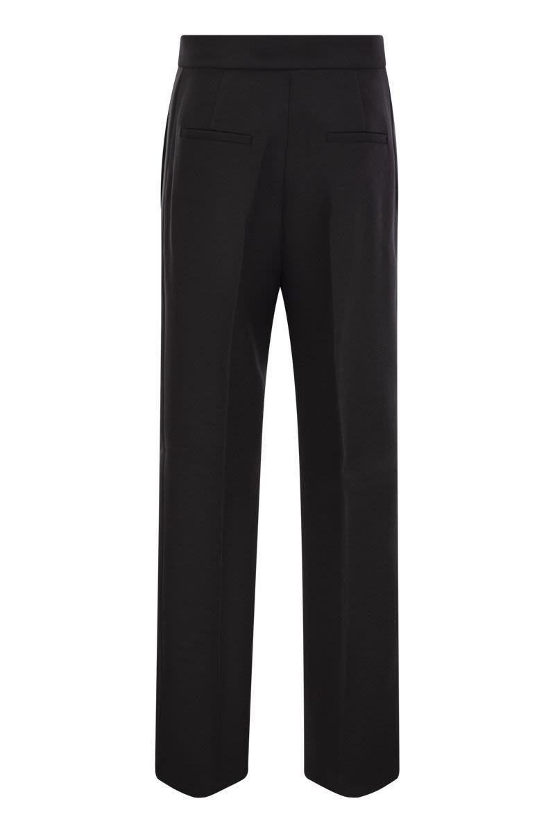 MAX MARA Pleated Straight Leg Trousers In Black Product Image