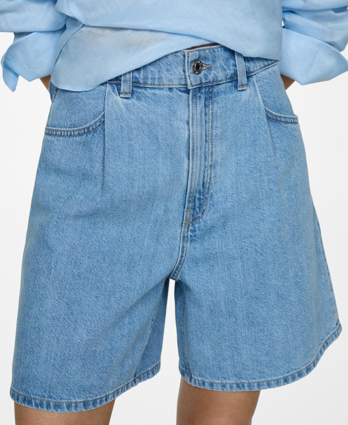 Mango Womens Straight Denim Shorts Product Image