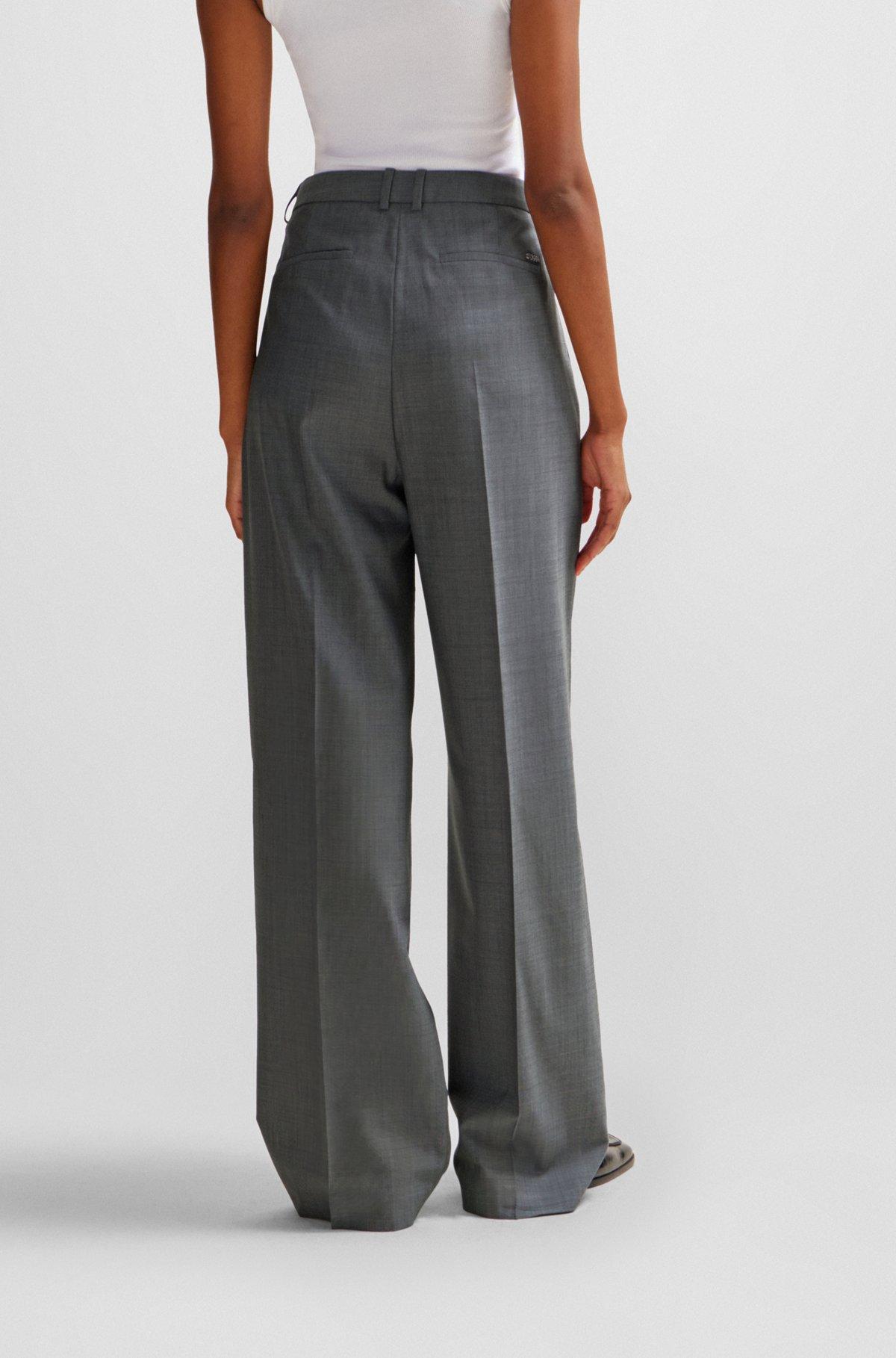 Straight-fit regular-rise trousers in virgin wool Product Image