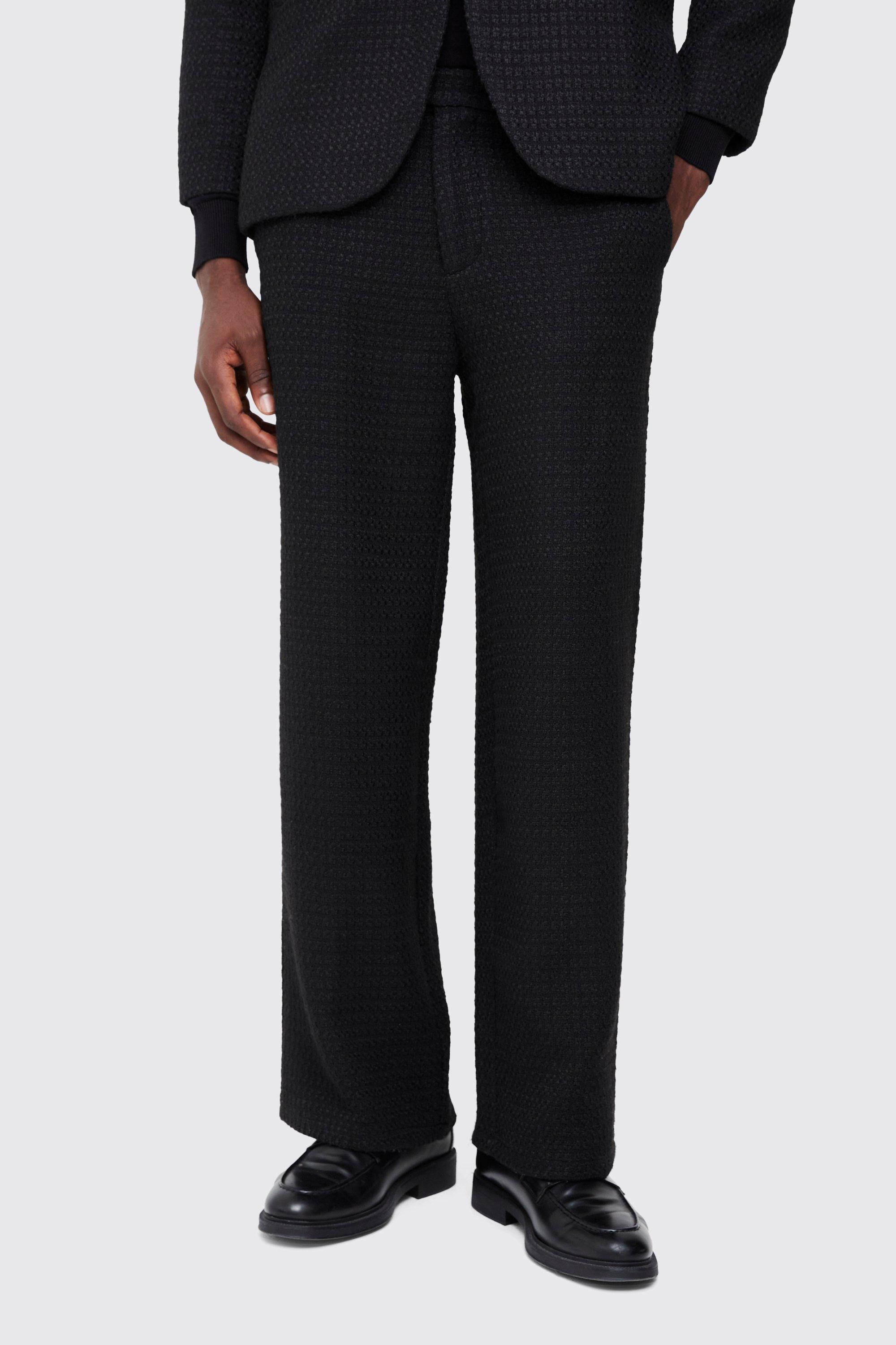 Wide Leg Boucle Smart Pants | boohooMAN USA Product Image