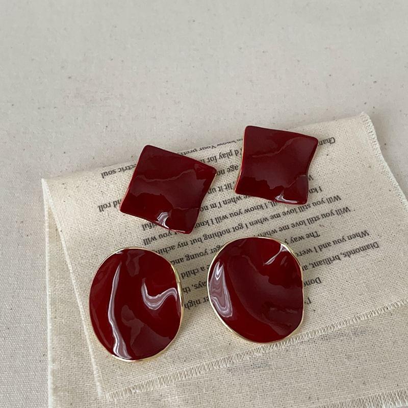 Irregular Glaze Alloy Stud Earring vard Product Image