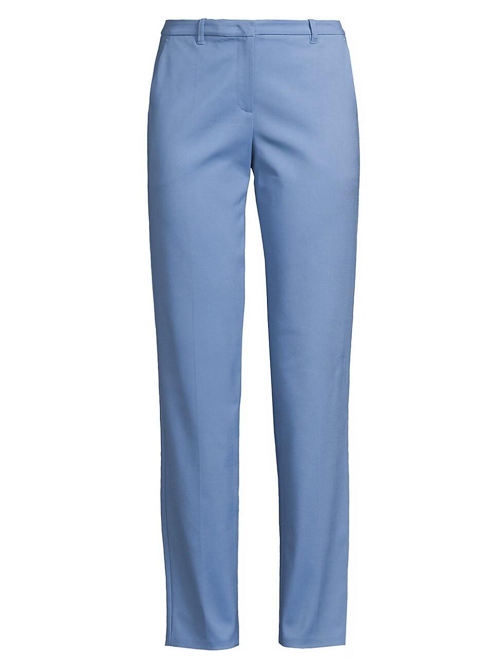 Womens Cotton-Blend Straight-Leg Trousers Product Image