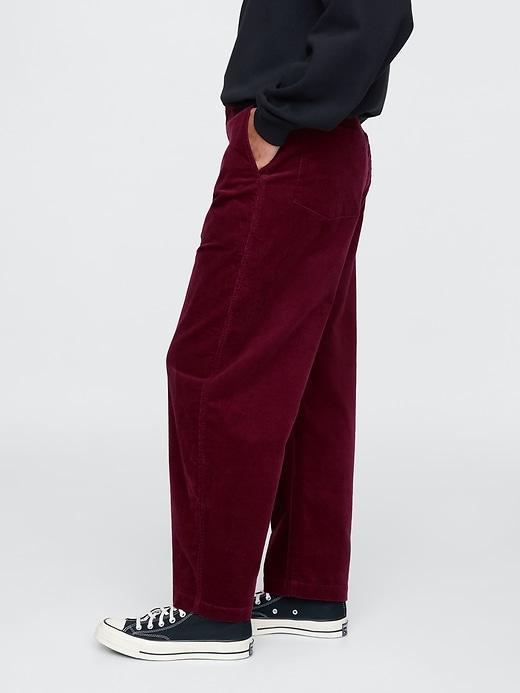 High Rise Corduroy Tapered Ankle Trousers Product Image