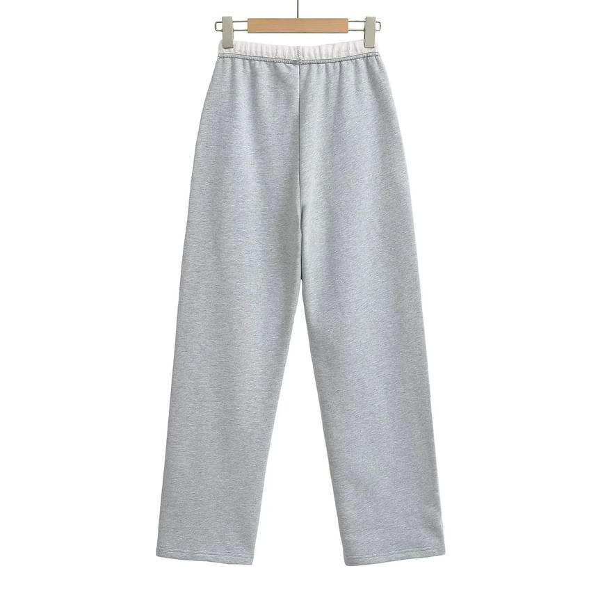 High Waist Plain Sweatpants Product Image