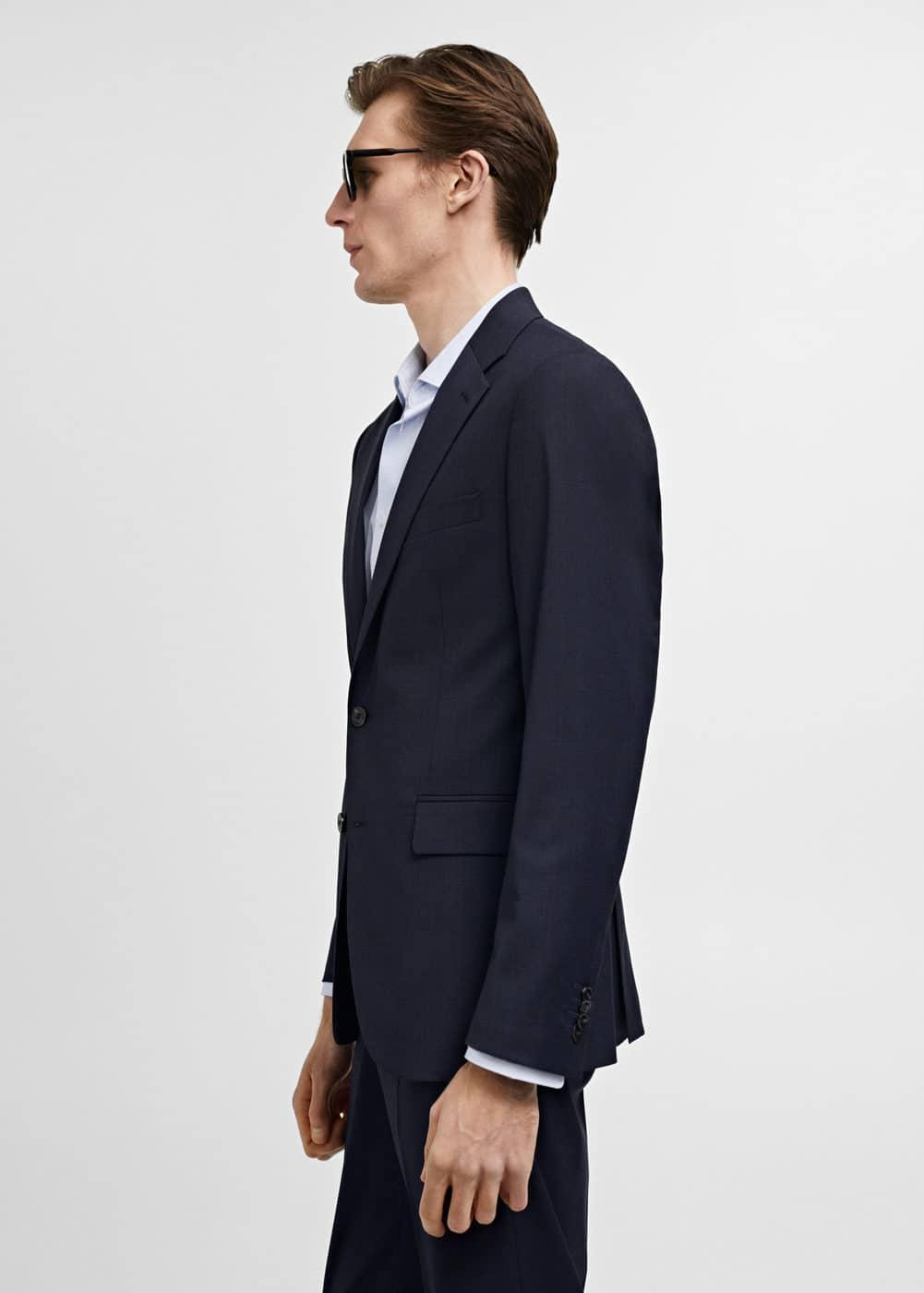 Stretch fabric slim-fit suit blazer - Men | MANGO USA Product Image