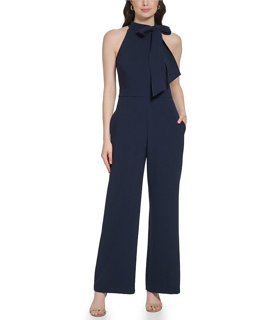 Vince Camuto Sleeveless Bow Tie Mock Neck Jumpsuit Product Image