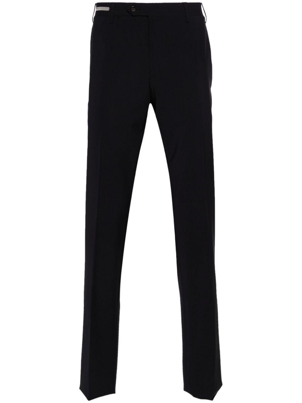 Mens Black Tapered-leg Mid-rise Stretch-twill Trousers Product Image