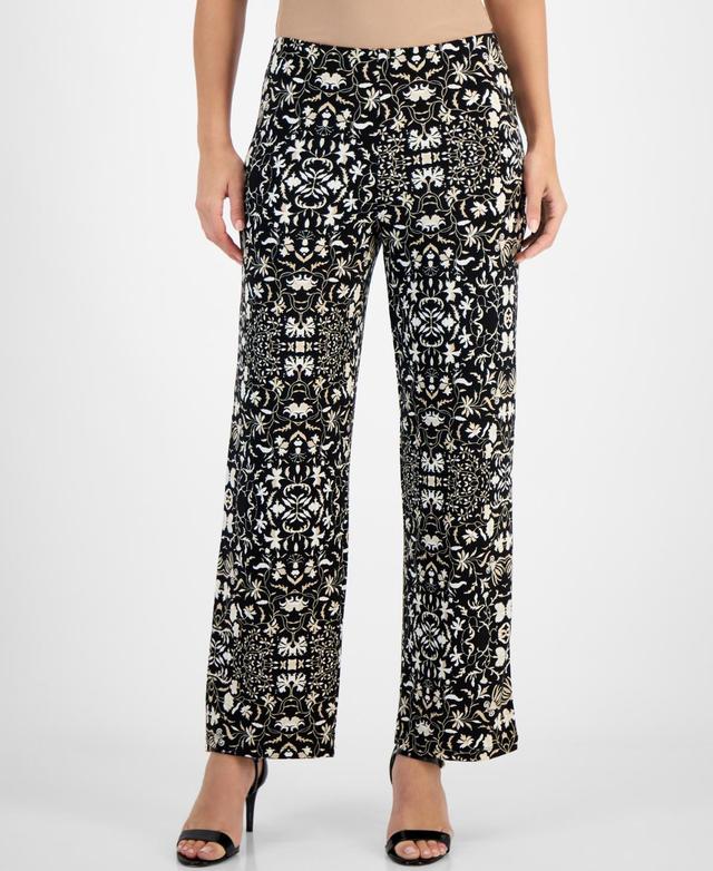 Jm Collection Womens Printed Wide Leg Knit Pull-On Pants, Created for Macys Product Image