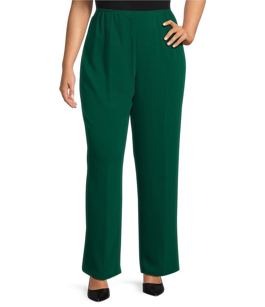 Caroline Rose Plus Size Matte Crepe Pull-On Straight Leg Pants Product Image