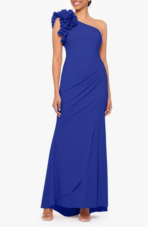 Xscape Womens Ruffled One-Shoulder Gown Product Image