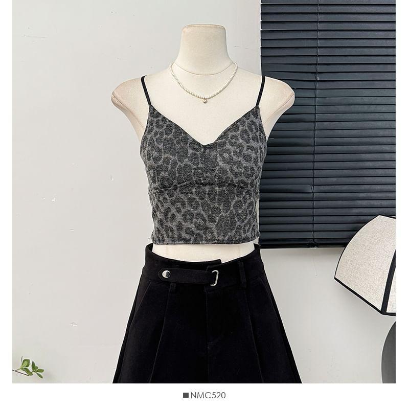 Leopard-Print V-Neck Camisole Top Product Image