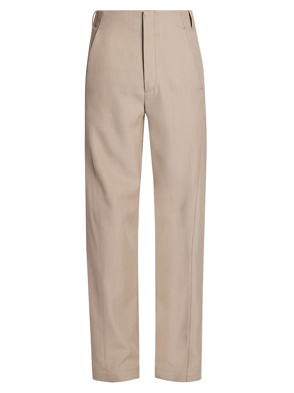 Mens Wool-Blend Flat-Front Pants Product Image