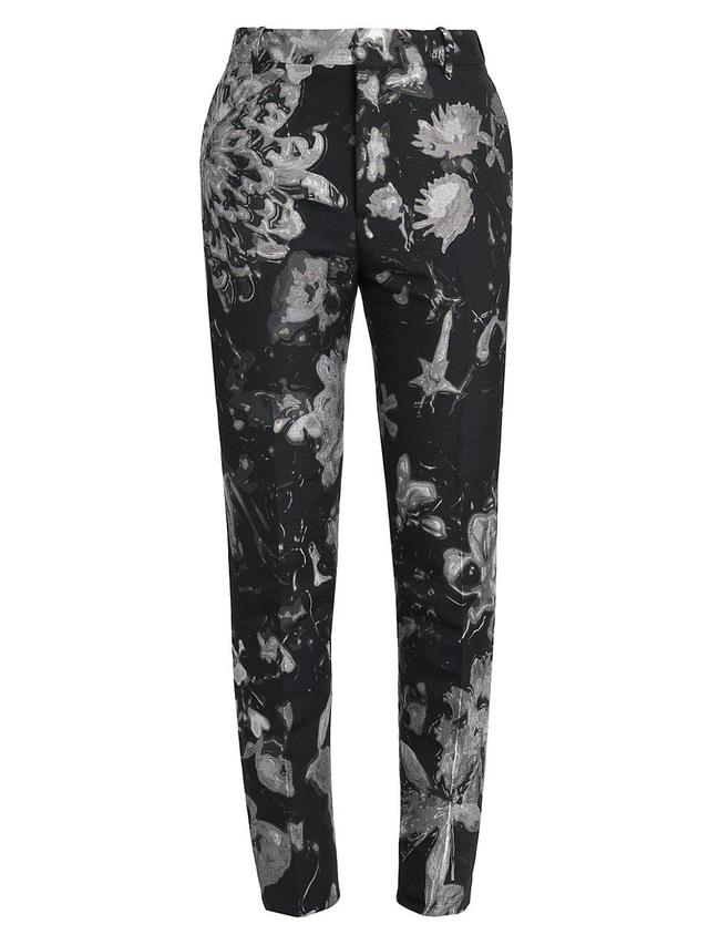 Mens Wax Flower Cotton-Blend Cigarette Trousers Product Image