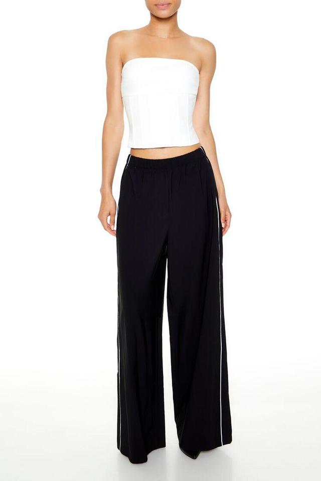 Piped-Trim Wide-Leg Pants | Forever 21 Product Image