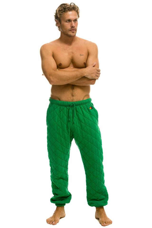 QUILTED SWEATPANTS - KELLY GREEN Male Product Image