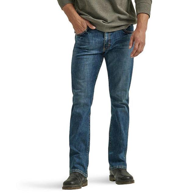 Mens Wrangler Slim Bootcut Jeans Dark Mid Blue Product Image