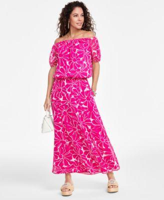 Petite Floral-Print Top & Maxi Skirt, Created for Macy's Product Image