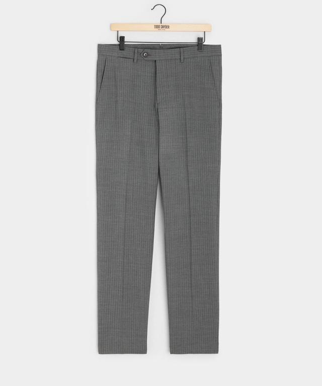 Italian Wool Sutton Trouser in Grey Pinstripe Product Image