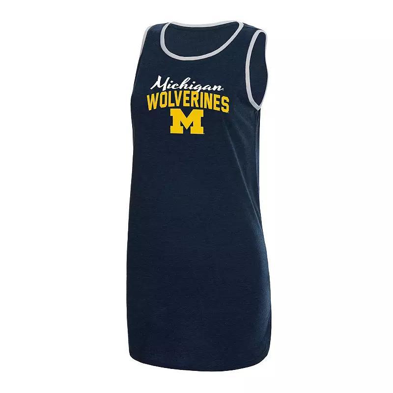 Womens Concepts Sport Michigan Wolverines Tank Top Nightshirt Blue Product Image