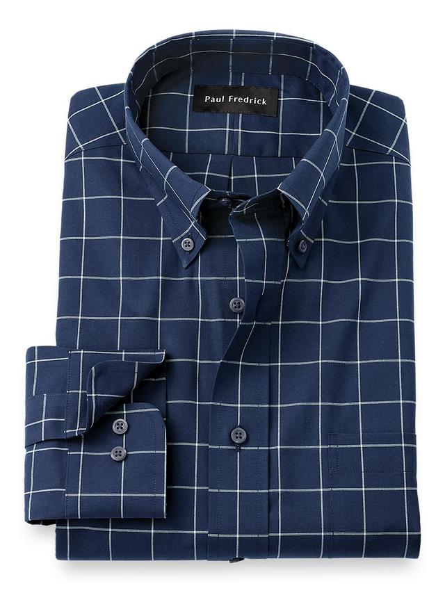 Tailored Fit Non-iron Cotton Windowpane Dress Shirt Product Image