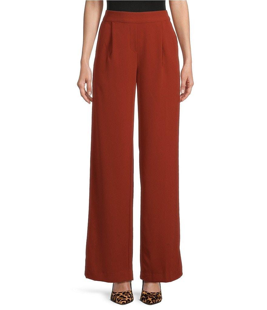 Takara High Rise Wide Leg Pleated Trouser Pants Product Image