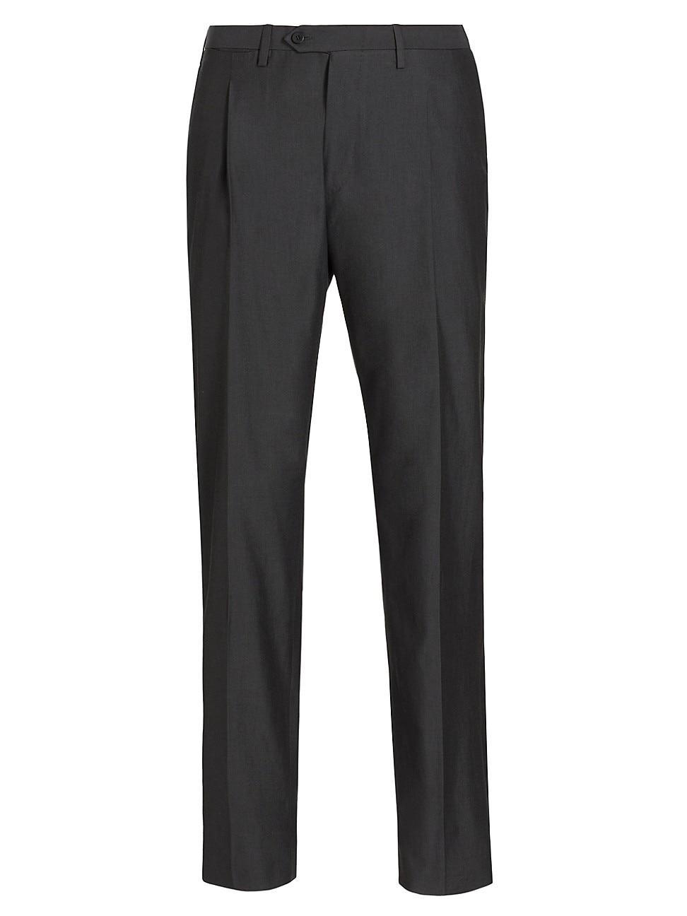 Mens Cotton Crease-Front Trousers Product Image