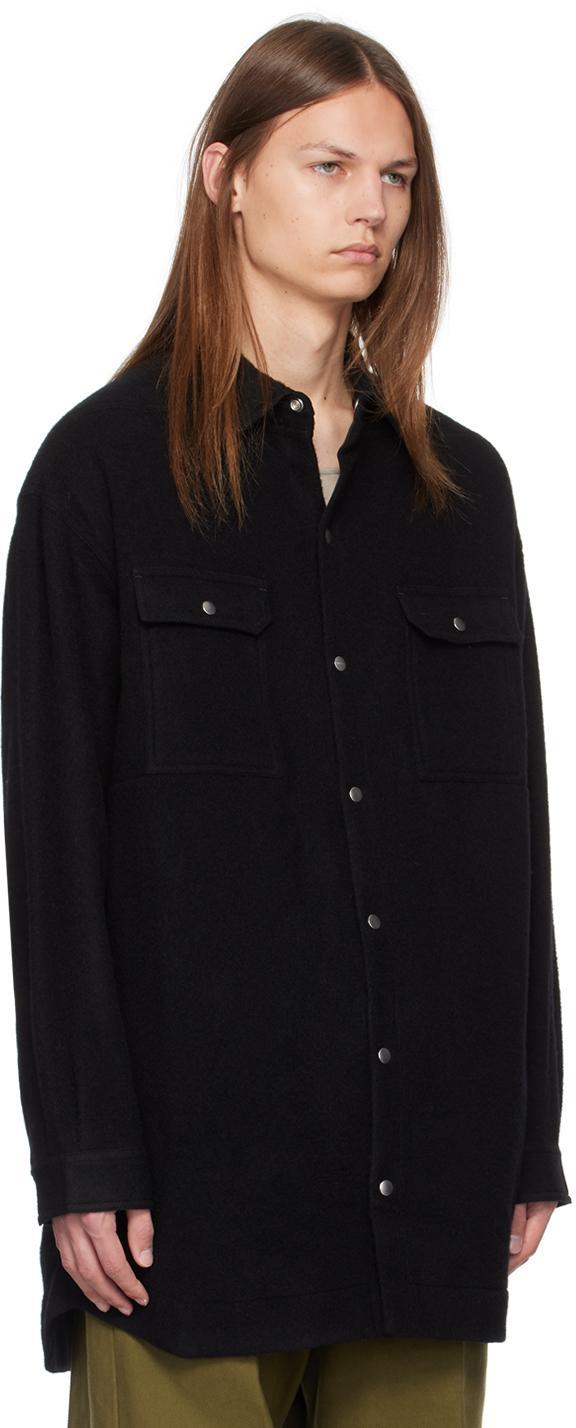 RICK OWENS Black Oversized Shirt Product Image