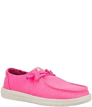 Womens HEYDUDE Wendy Stretch Slip-On Casual Shoe - Neon Pink Product Image