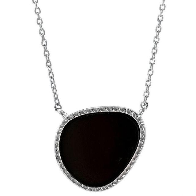 Gemistry Sterling Silver Black Onyx Pendant Necklace, Womens Product Image