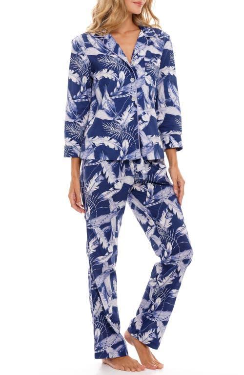 The Lazy Poet Emma Blue Plume Cotton Pajamas Product Image