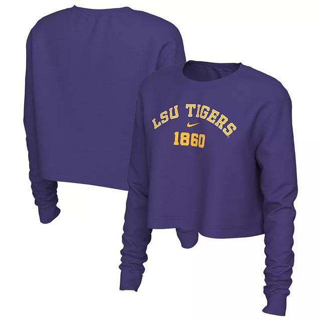 Womens Nike LSU Tigers Est. Cropped Long Sleeve T-Shirt Product Image