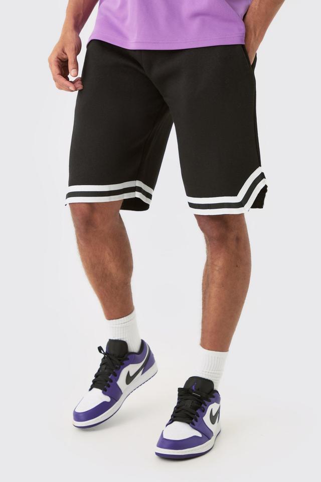 Tall Basketball Sweat Shorts With Tapes | boohooMAN USA Product Image