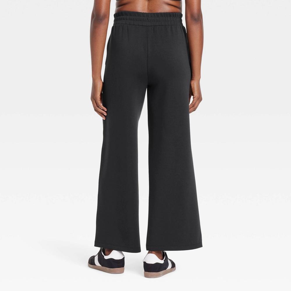 Women's Airy Sleek High-Rise Wide Leg Sweatpants - All In Motion™ Black S Product Image