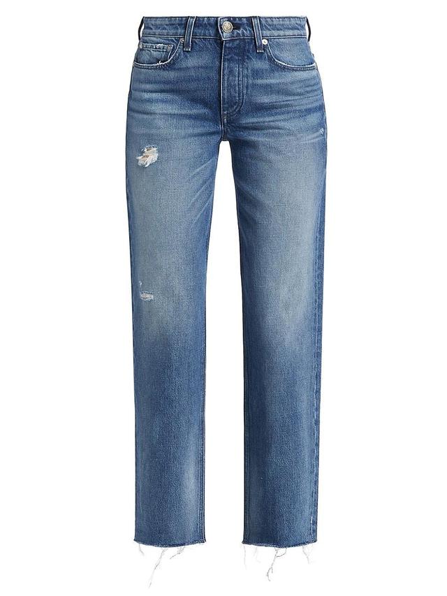 Womens Dre Distressed Ankle-Crop Jeans Product Image