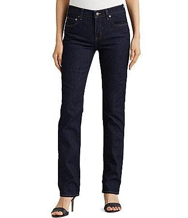 Lauren Ralph Lauren Premier Shape Memory Stretch Denim Straight Leg Ankle Jeans Product Image