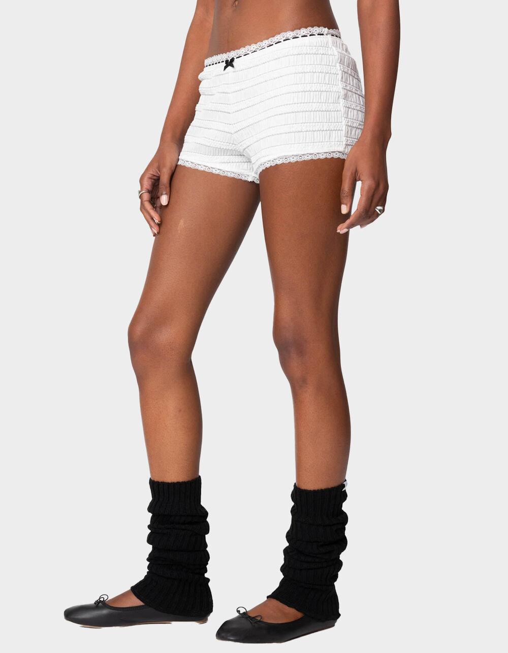 EDIKTED Lenny Lacey Textured Micro Shorts Product Image