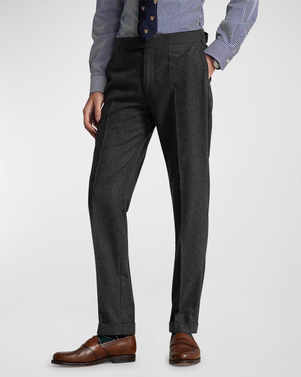 Men's Wool Flannel Flat-Front Trousers Product Image