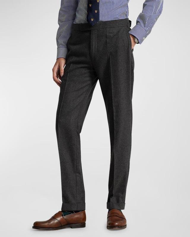 Mens Wool Flannel Flat-Front Trousers Product Image