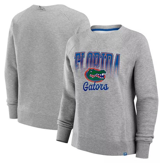 Womens Fanatics Heather Gray Florida Gators Training Camp Hit Hard Fleece Pullover Sweatshirt Product Image