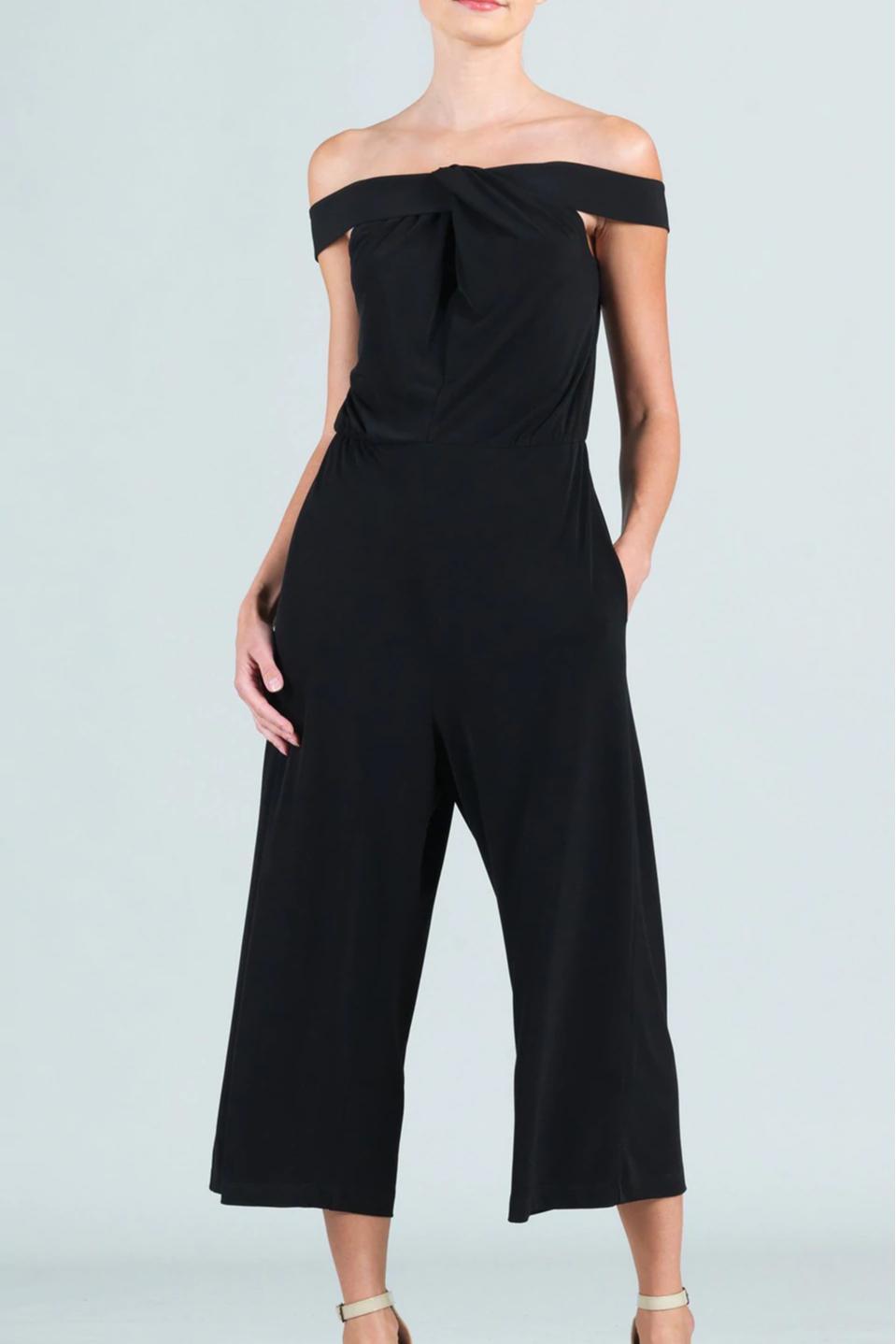 Cross-Front Cropped Jumpsuit Product Image