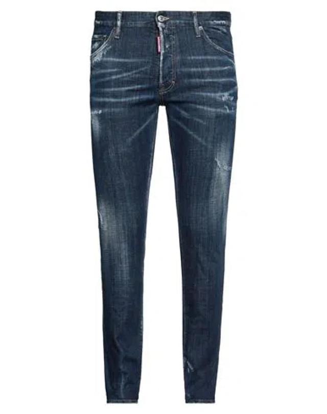 DSQUARED2 Man Jeans Blue Size 34 Cotton, Elastane, Calfskin Product Image