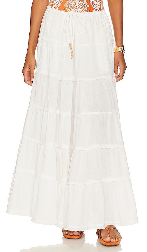 Free People free-est Simply Smitten Tiered Cotton Maxi Skirt Product Image