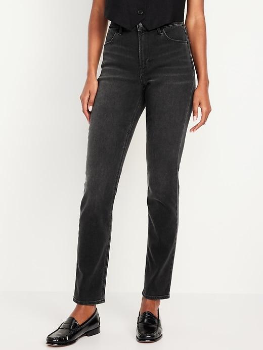 High-Waisted Wow Straight Jeans Product Image