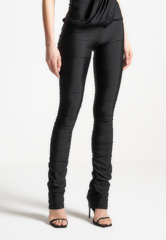 Ruched Fit and Flare Leggings - Black Female Product Image