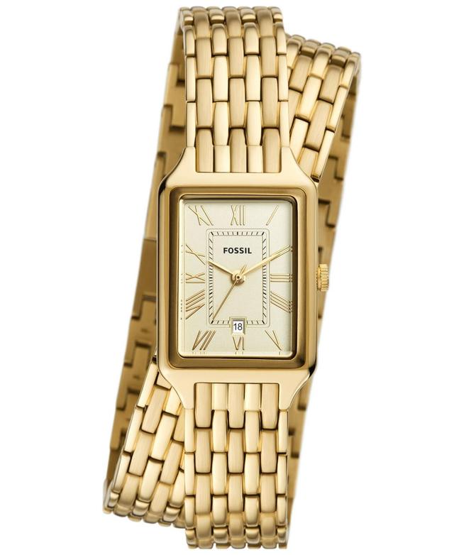 Fossil Womens Raquel Three-Hand Date Gold-Tone Stainless Steel Watch, 23mm Product Image