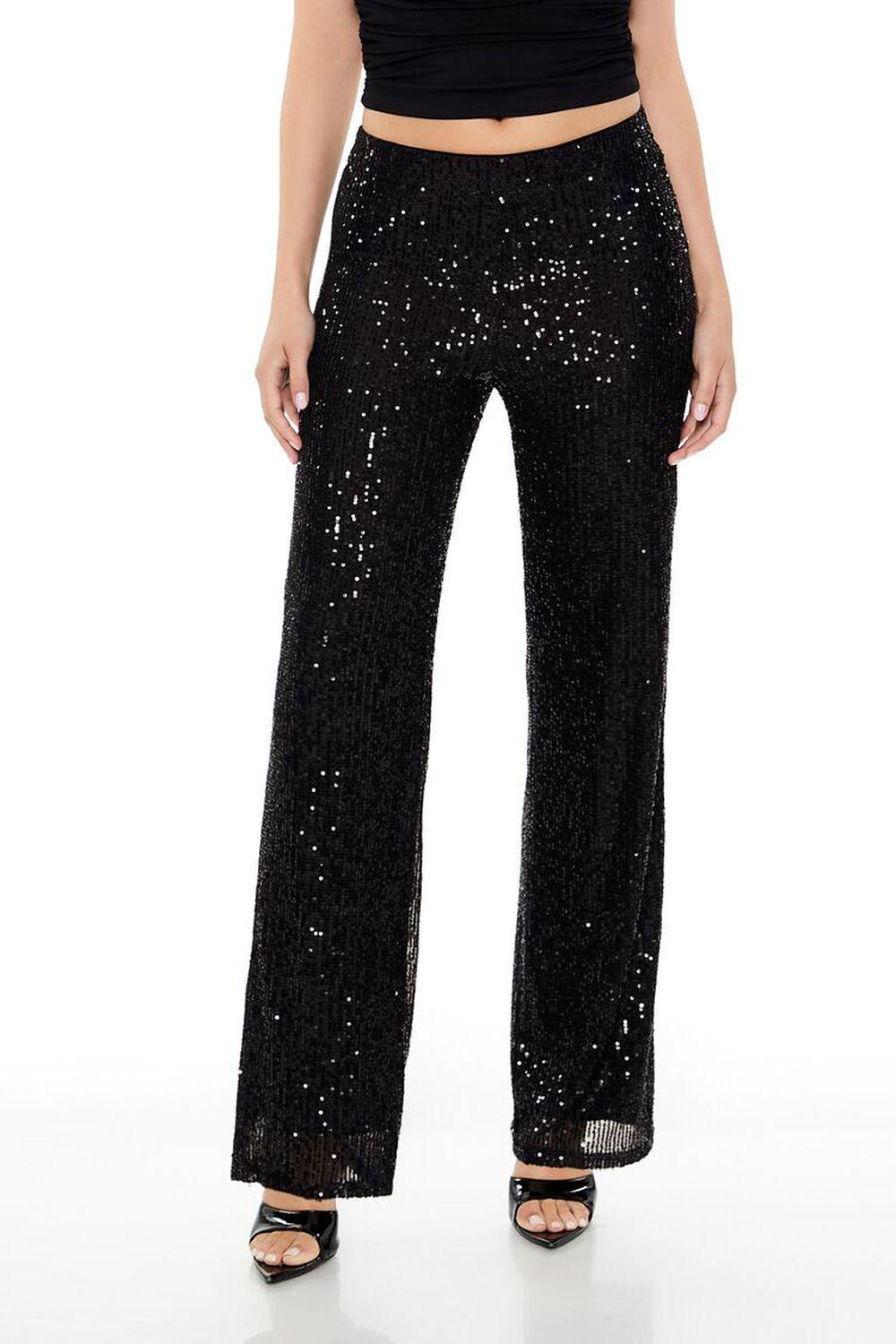 Sequin High-Rise Wide-Leg Pants | Forever 21 Product Image